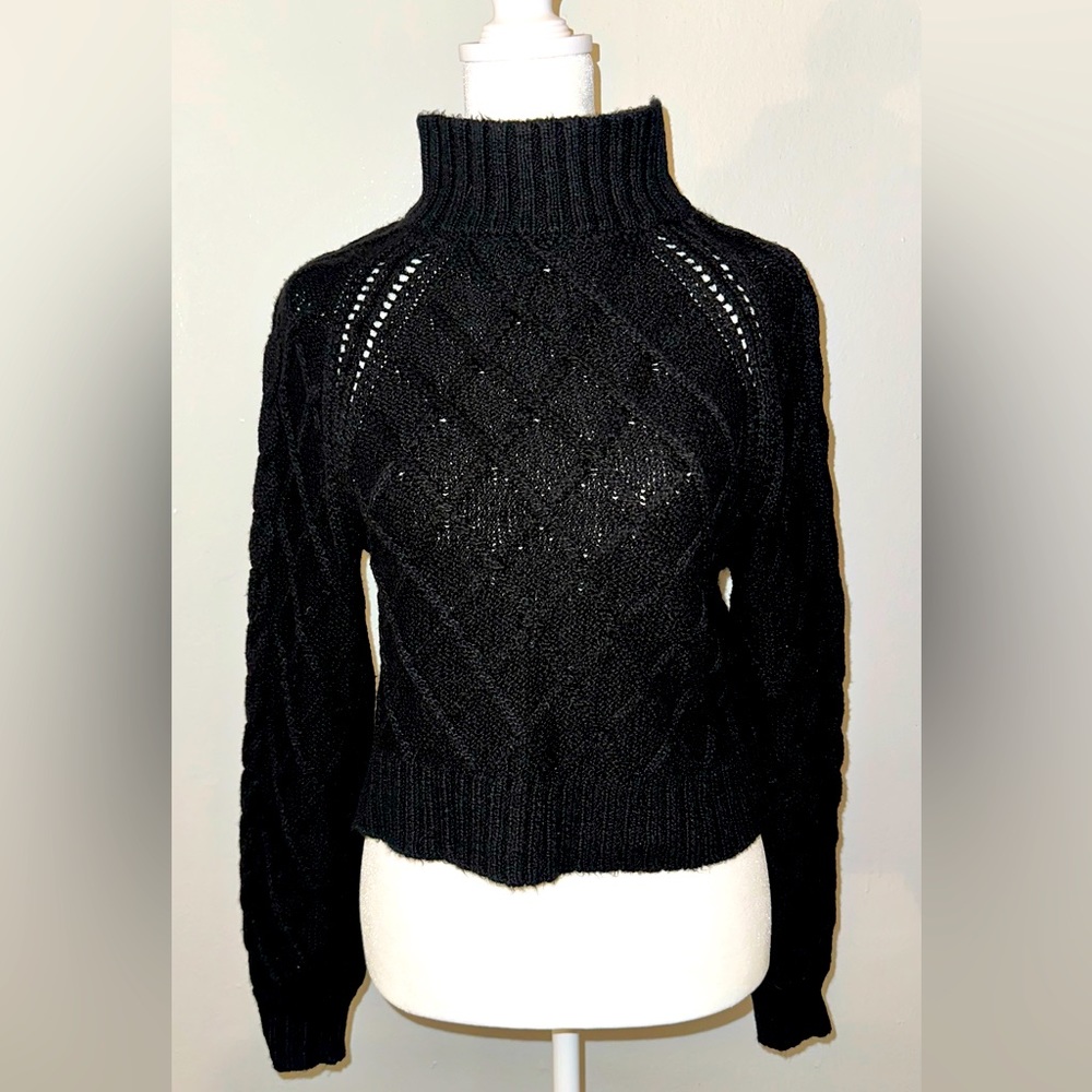 American Eagle Mock Neck Cable Knit Sweater XS